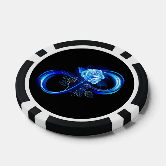 Glowing infinity with blue rose ポーカーチップ (シングル)