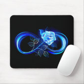 Glowing infinity with blue rose マウスパッド (マウス)