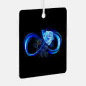 Glowing infinity with blue rose メタルオーナメント (正面右)