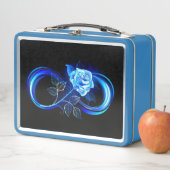 Glowing infinity with blue rose メタルランチボックス (インサイチュ)