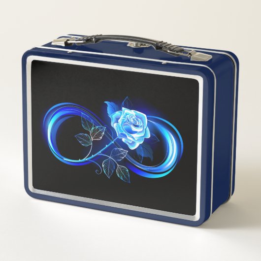 Glowing infinity with blue rose メタルランチボックス (裏面)