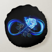 Glowing infinity with blue rose ラウンドクッション (裏面)