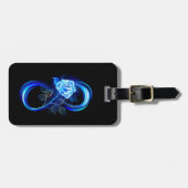 Glowing infinity with blue rose ラゲッジタグ (正面横)