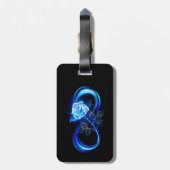 Glowing infinity with blue rose ラゲッジタグ (裏面縦)