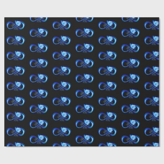 Glowing infinity with blue rose ラッピングペーパー (フラット)