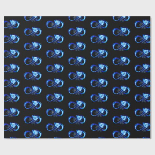 Glowing infinity with blue rose ラッピングペーパー (フラット)