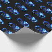 Glowing infinity with blue rose ラッピングペーパー (角)