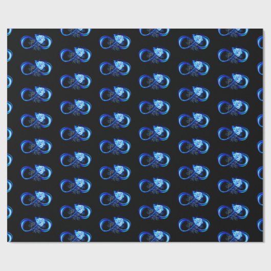 Glowing infinity with blue rose ラッピングペーパー (フラット)