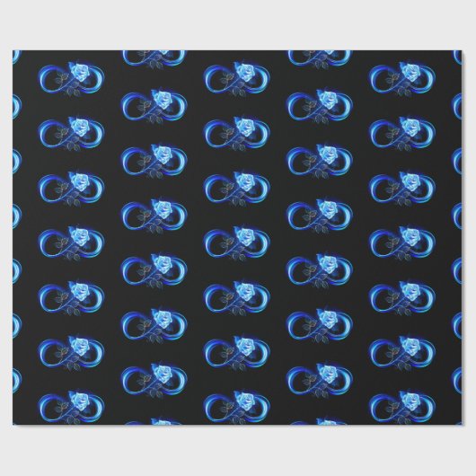 Glowing infinity with blue rose ラッピングペーパー (フラット)