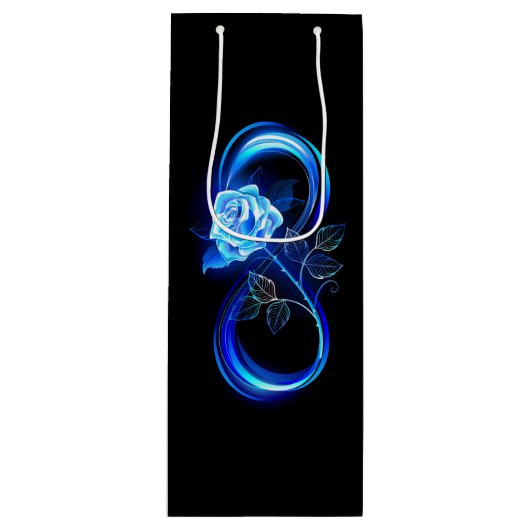 Glowing infinity with blue rose ワインギフトバッグ (正面)