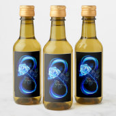 Glowing infinity with blue rose ワインラベル (ボトル)