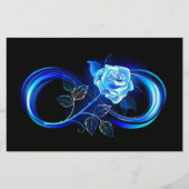 Glowing infinity with blue rose 便箋 (正面)