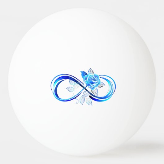 Glowing infinity with blue rose 卓球ボール (裏面)