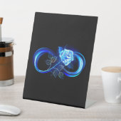 Glowing infinity with blue rose 台座サイン (インサイチュ)
