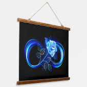 Glowing infinity with blue rose 吊り下げ型タペストリー (傾斜あり)