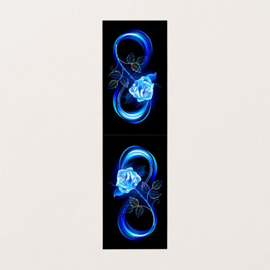 Glowing infinity with blue rose 名刺 (外部フラット)