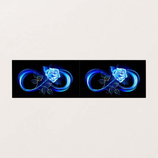 Glowing infinity with blue rose 名刺 (外部フラット)
