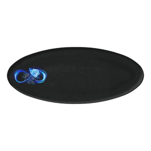 Glowing infinity with blue rose 名札 (正面)