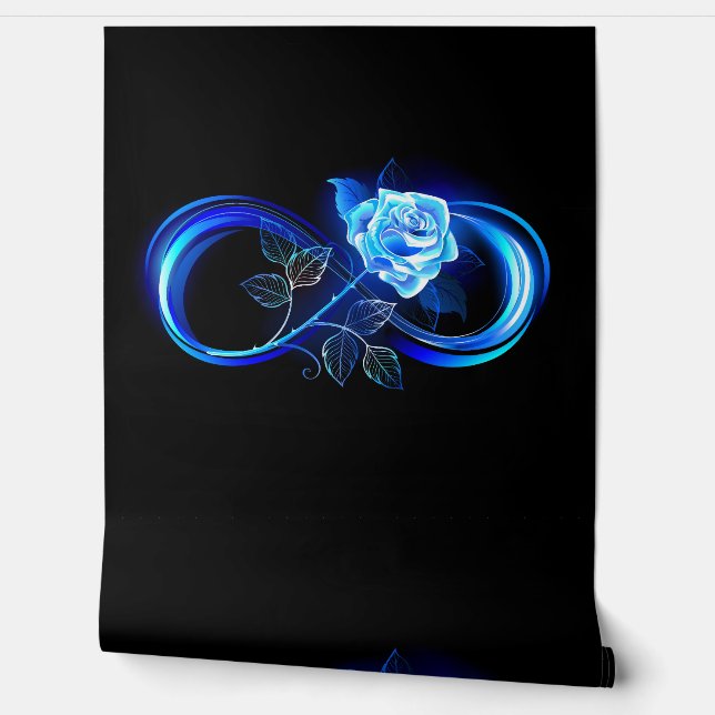Glowing infinity with blue rose 壁紙 (ほどく)