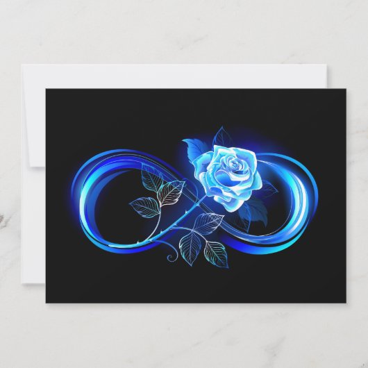 Glowing infinity with blue rose 招待状 (正面)