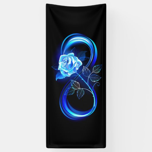 Glowing infinity with blue rose 横断幕 (縦)