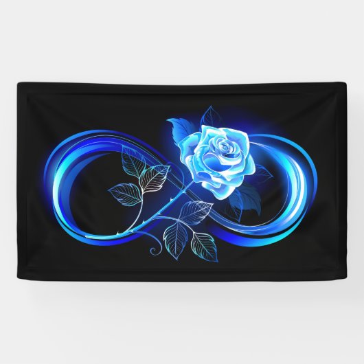 Glowing infinity with blue rose 横断幕 (横)