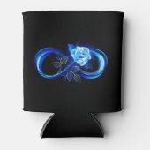Glowing infinity with blue rose 缶クーラー (正面)