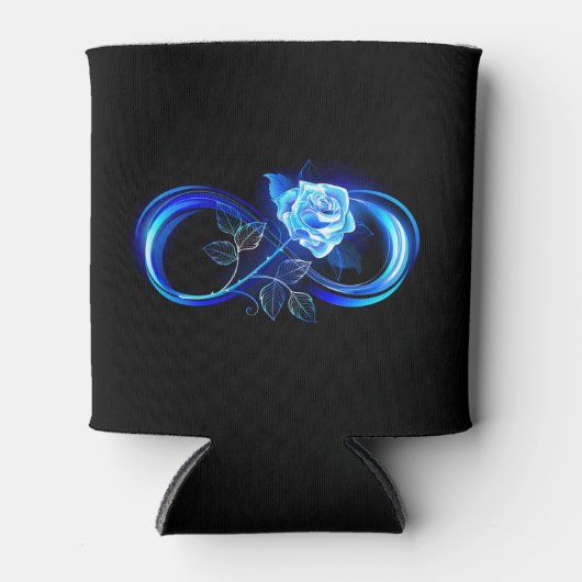 Glowing infinity with blue rose 缶クーラー (正面)