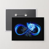 Glowing infinity with blue rose 缶バッジ (正面/裏面)