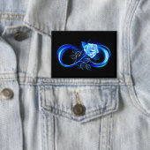 Glowing infinity with blue rose 缶バッジ (インサイチュ)