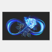 Glowing infinity with blue rose 長方形シール (正面)