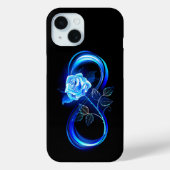 Glowing infinity with blue rose Case-Mate iPhoneケース (裏面)