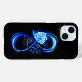 Glowing infinity with blue rose Case-Mate iPhoneケース (裏面 (横))