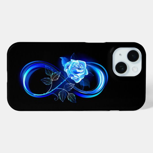 Glowing infinity with blue rose Case-Mate iPhoneケース (裏面 (横))
