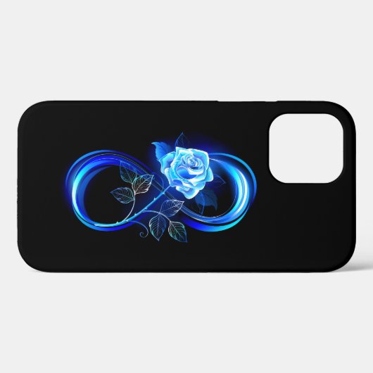 Glowing infinity with blue rose Case-Mate iPhoneケース (裏面 (横))