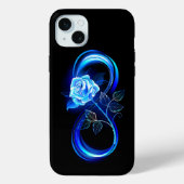 Glowing infinity with blue rose Case-Mate iPhoneケース (裏面)