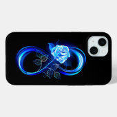 Glowing infinity with blue rose Case-Mate iPhoneケース (裏面 (横))