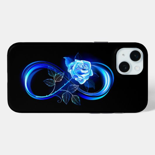 Glowing infinity with blue rose Case-Mate iPhoneケース (裏面 (横))