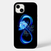 Glowing infinity with blue rose Case-Mate iPhoneケース (裏面)