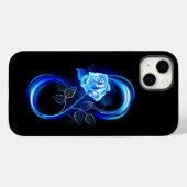 Glowing infinity with blue rose Case-Mate iPhoneケース (裏面 (横))