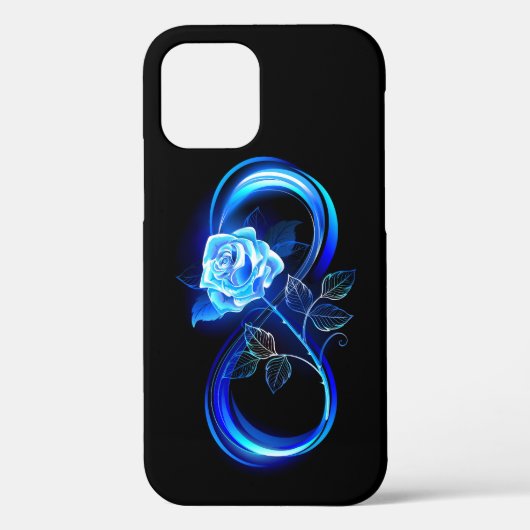 Glowing infinity with blue rose Case-Mate iPhoneケース (裏面)