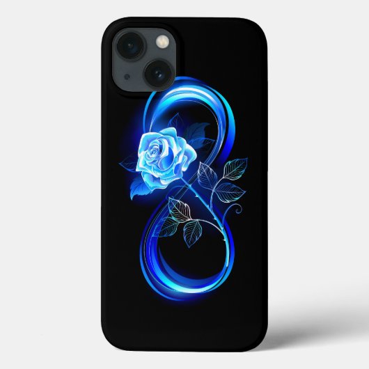 Glowing infinity with blue rose Case-Mate iPhoneケース (裏面)