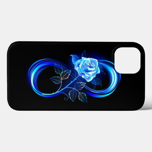 Glowing infinity with blue rose Case-Mate iPhoneケース (裏面 (横))