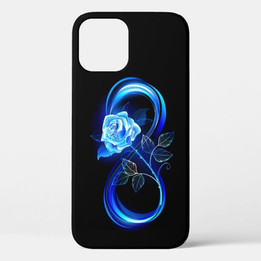Glowing infinity with blue rose Case-Mate iPhoneケース (裏面)