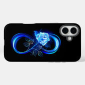 Glowing infinity with blue rose Case-Mate iPhoneケース (裏面 (横))