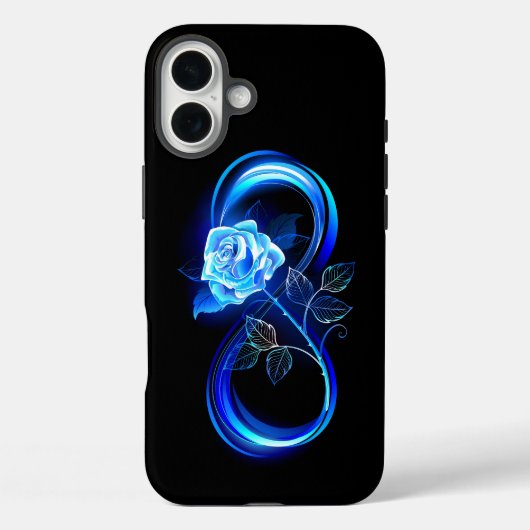 Glowing infinity with blue rose Case-Mate iPhoneケース (裏面)