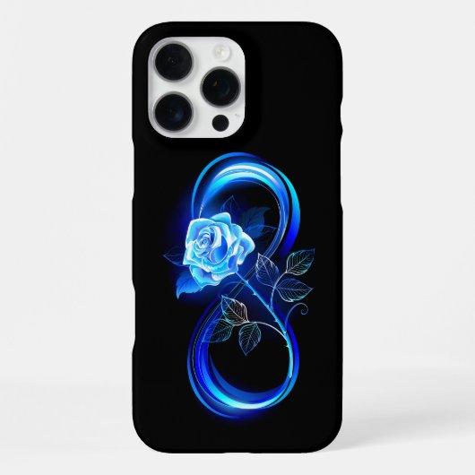 Glowing infinity with blue rose iPhoneケース (裏面)
