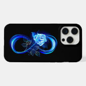 Glowing infinity with blue rose iPhoneケース (裏面横)