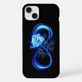 Glowing infinity with blue rose iPhoneケース (裏面)
