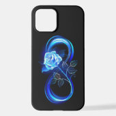 Glowing infinity with blue rose iPhoneケース (裏面)